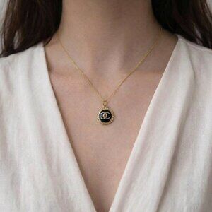 CHANEL CC Repurposed Necklace - Black